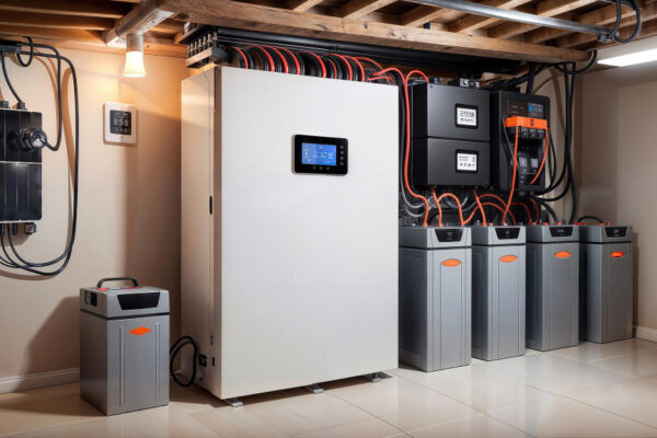 Sistem casnic de stocare energie solară cu baterii și invertor